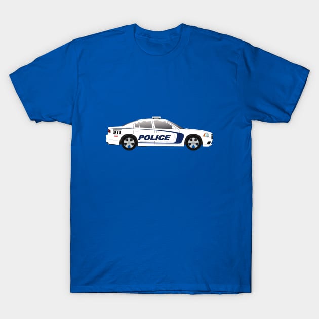 White Police Car T-Shirt by BassFishin